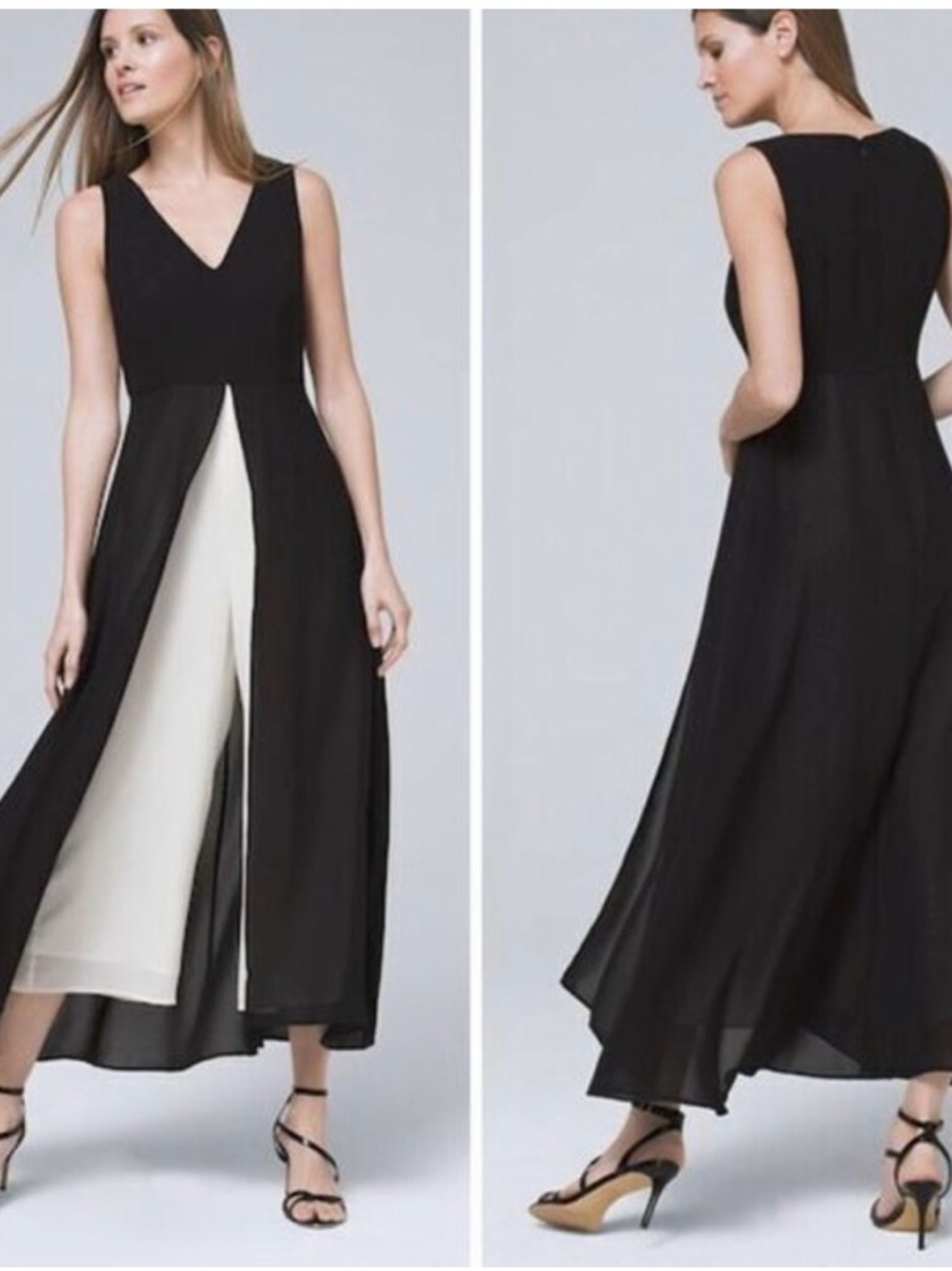 White House Black Market Black and White Maxi Dress